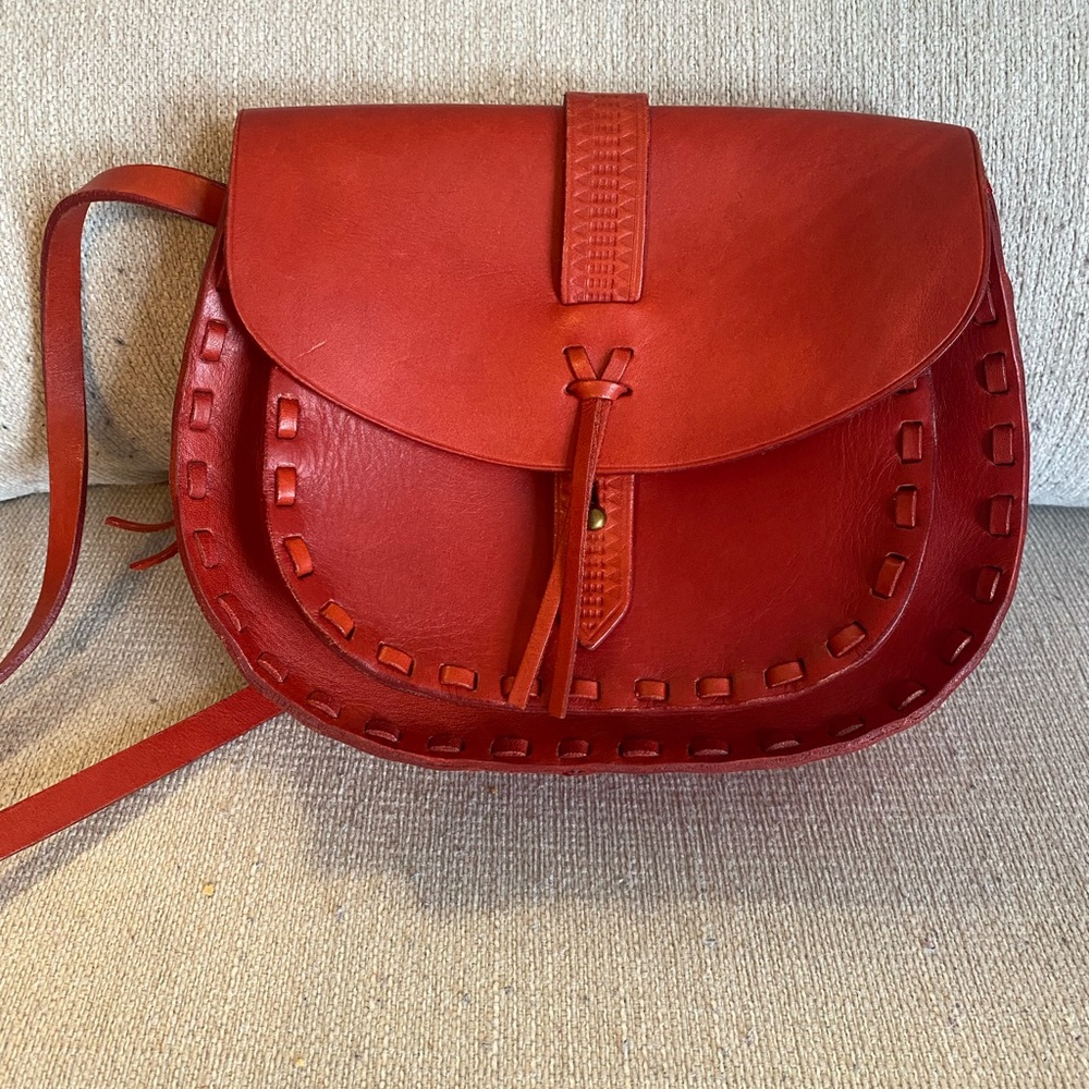 Madewell Asheville saddlebag red